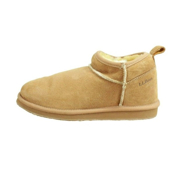 L.L. Bean Shoes - LL Bean Brown Suede Wicked Good Shearling Lined Slipper Ankle Boot Size 8 M